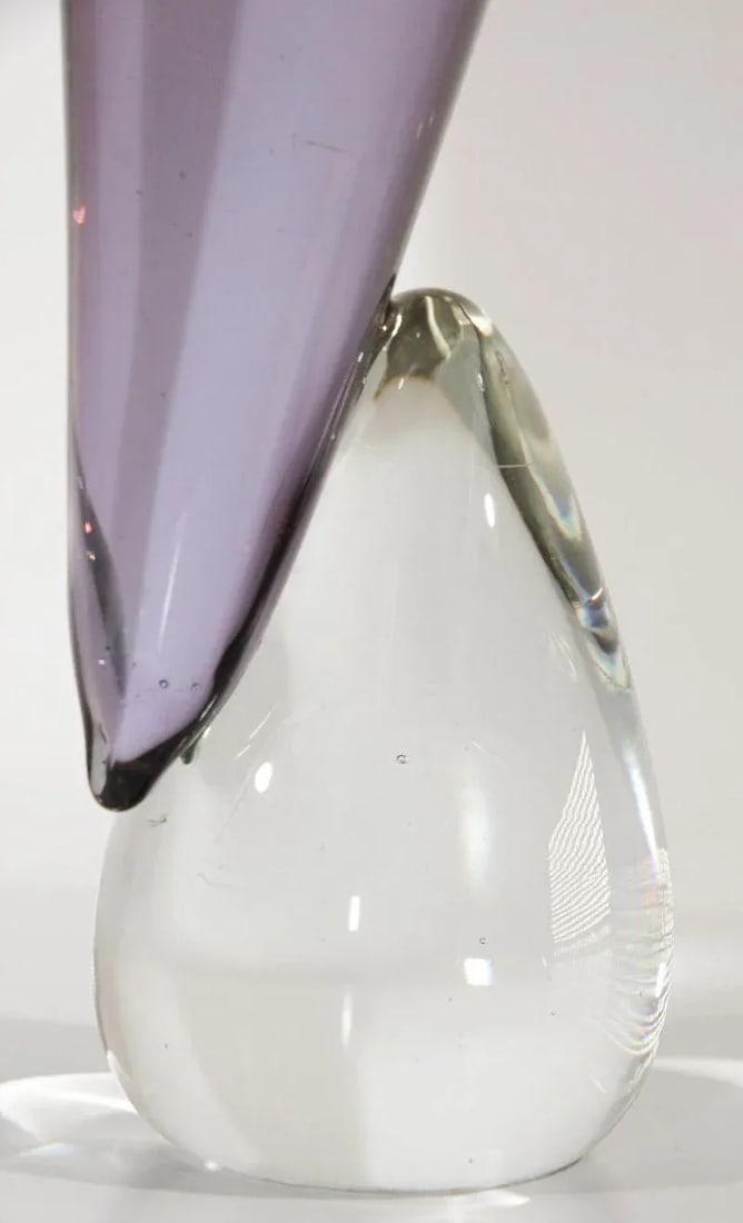 Murano Art Glass Crane Sculpture Hand Blown Venetian Italian Crystal Glass - 3