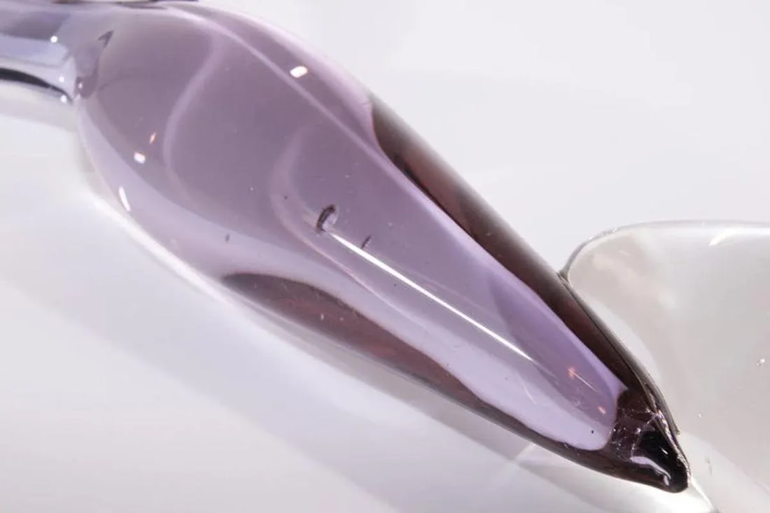 Murano Art Glass Crane Sculpture Hand Blown Venetian Italian Crystal Glass - 5