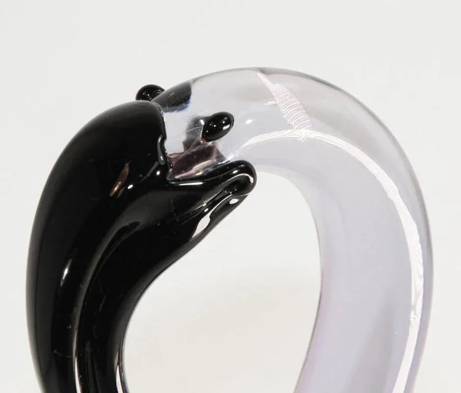 Murano Art Glass Crane Sculpture Hand Blown Venetian Italian Crystal Glass - 9