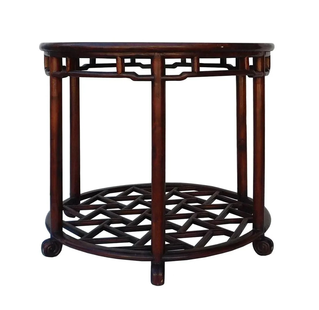 Chinese Style Round Marble Top Pedestal Table - 4