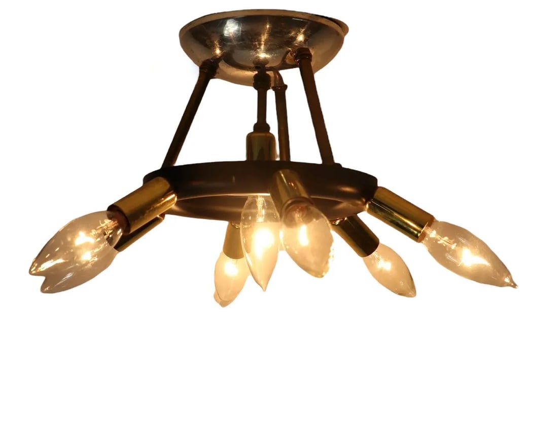 7 Light Mid Century Flush Mount Sputnik Chandelier - 6