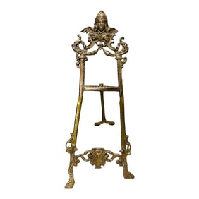 Large Brass Figural Tabletop Art Easel