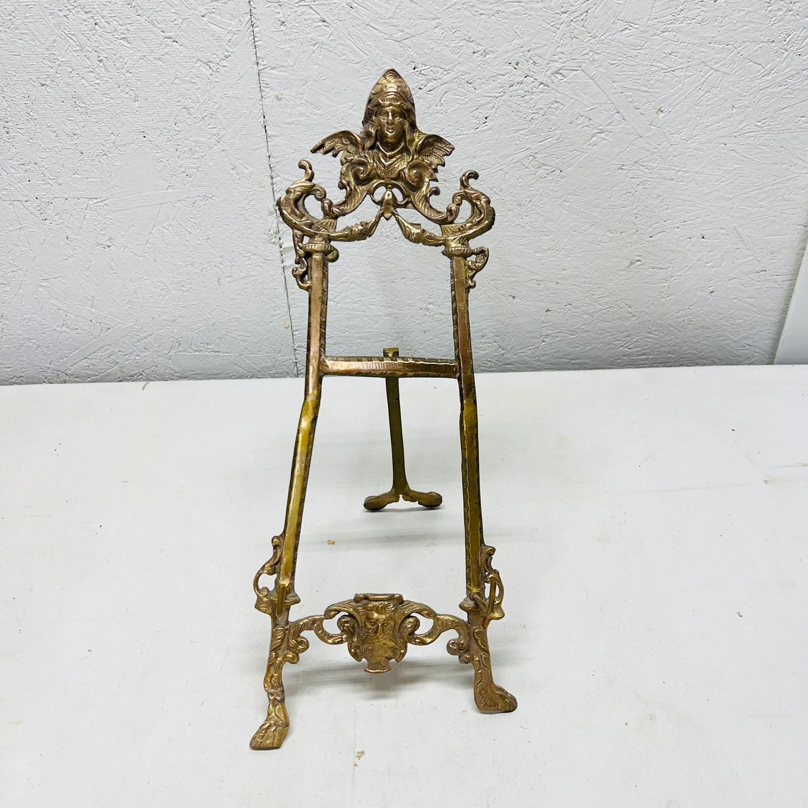 Large Brass Figural Tabletop Art Easel - 9