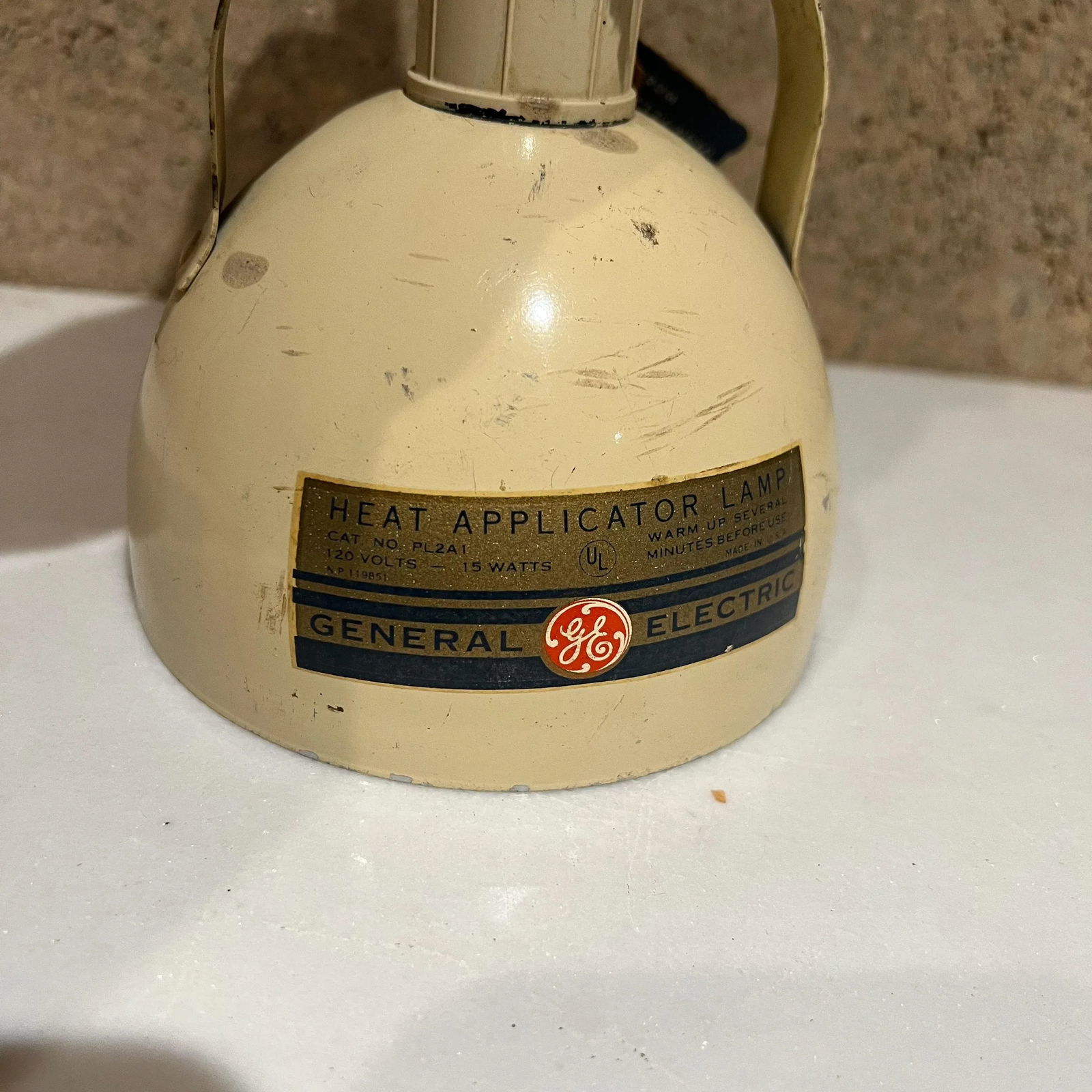 1950s Vintage Ge General Electric Therapeutic Heat Applicator Lamp in Beige - 3