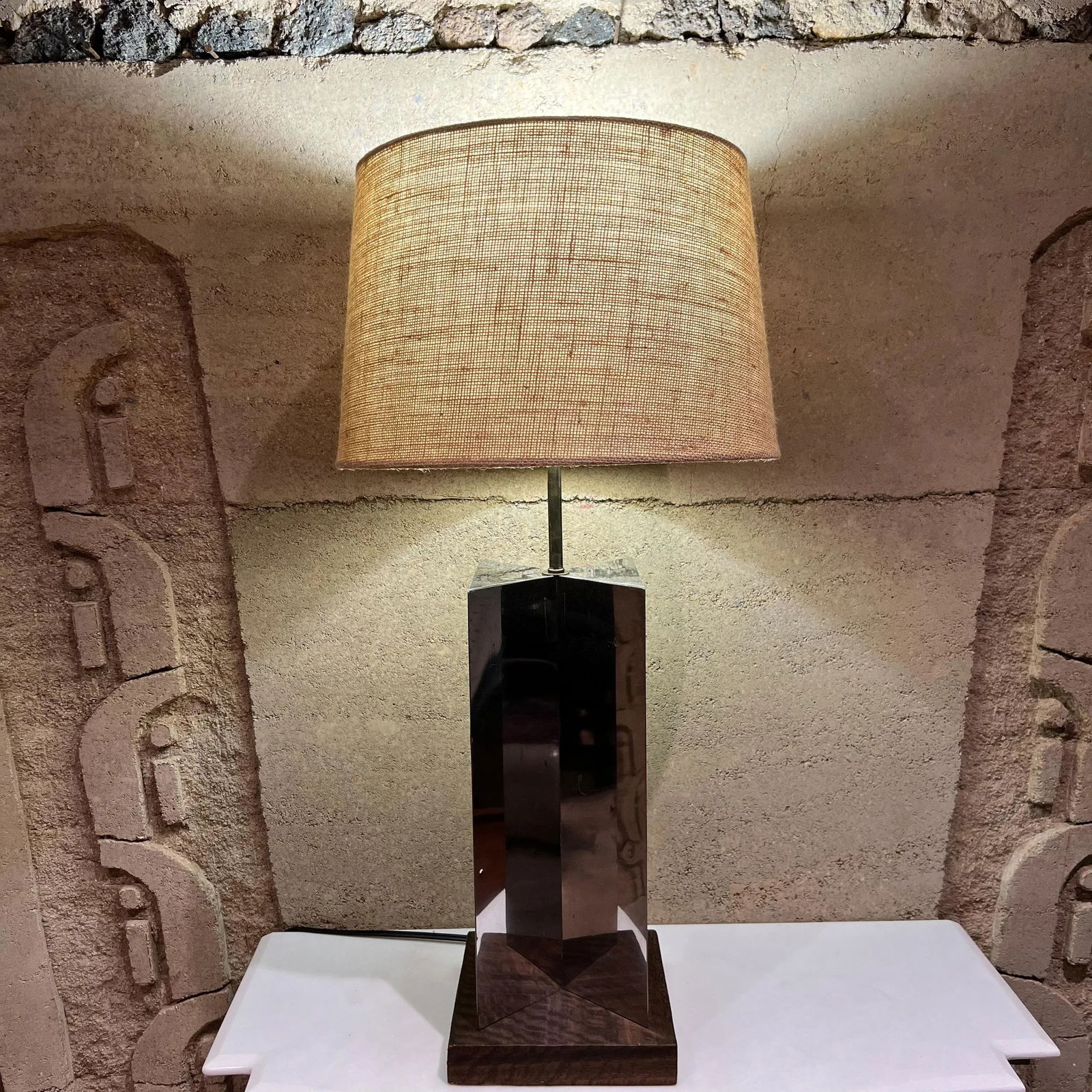 Mid-Century Geometric Modern Chrome Table Lamp Style of Paul Evans - 11