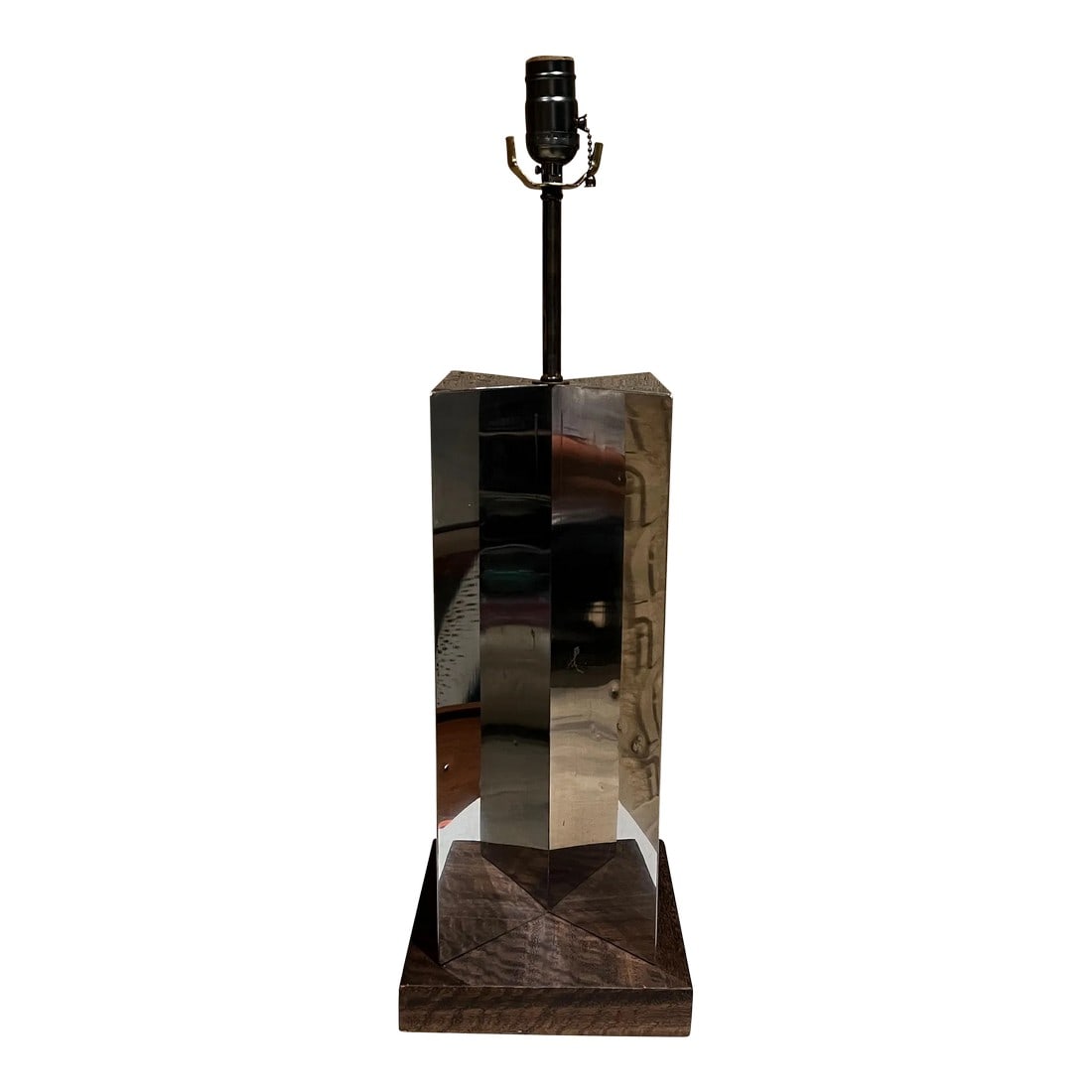 Mid-Century Geometric Modern Chrome Table Lamp Style of Paul Evans (1 of 14)