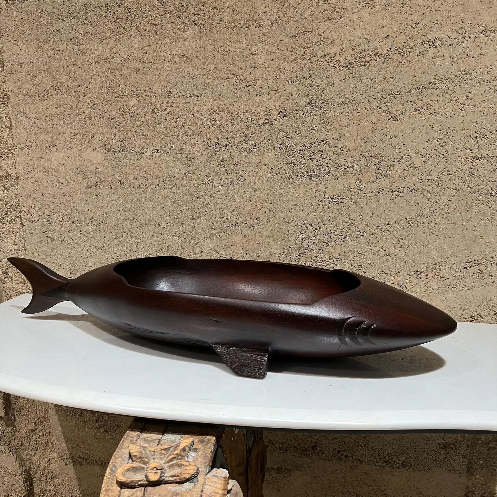 1970s Sculptural Shark Wood Bowl Catch All - 10