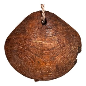 1930s Farmhouse Rustic Cow Bell Solid Oak Wood