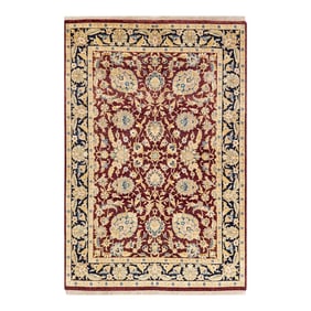 Mogul, One-of-a-Kind Hand-Knotted Area Rug in Red, 4' 2" x 6' 2"