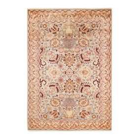 Mogul, One-of-a-Kind Hand-Knotted Area Rug in Light Blue, 4' 1" x 5' 10"