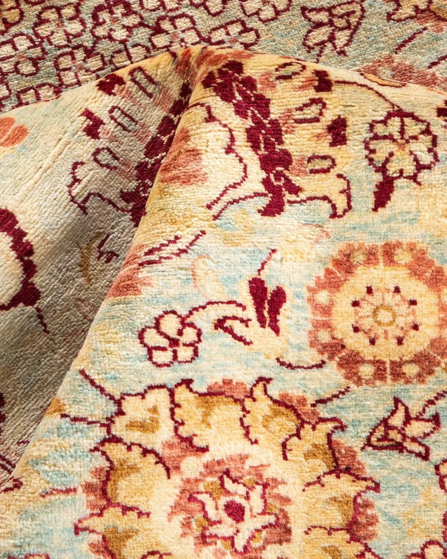 Mogul, One-of-a-Kind Hand-Knotted Area Rug in Light Blue, 4' 1" x 5' 10" - 7