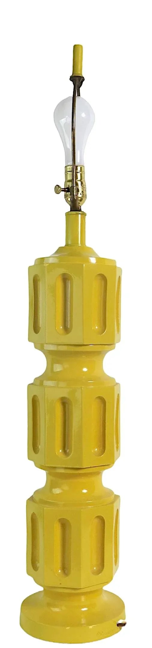 Post Modern Bright Yellow Plaster Lamp by Quartite Creative Corp. Ca. 1970's - 2