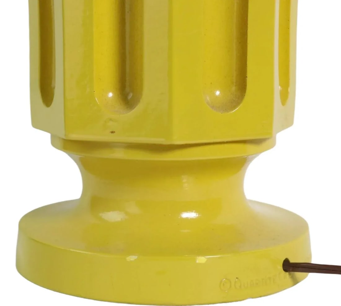 Post Modern Bright Yellow Plaster Lamp by Quartite Creative Corp. Ca. 1970's - 9