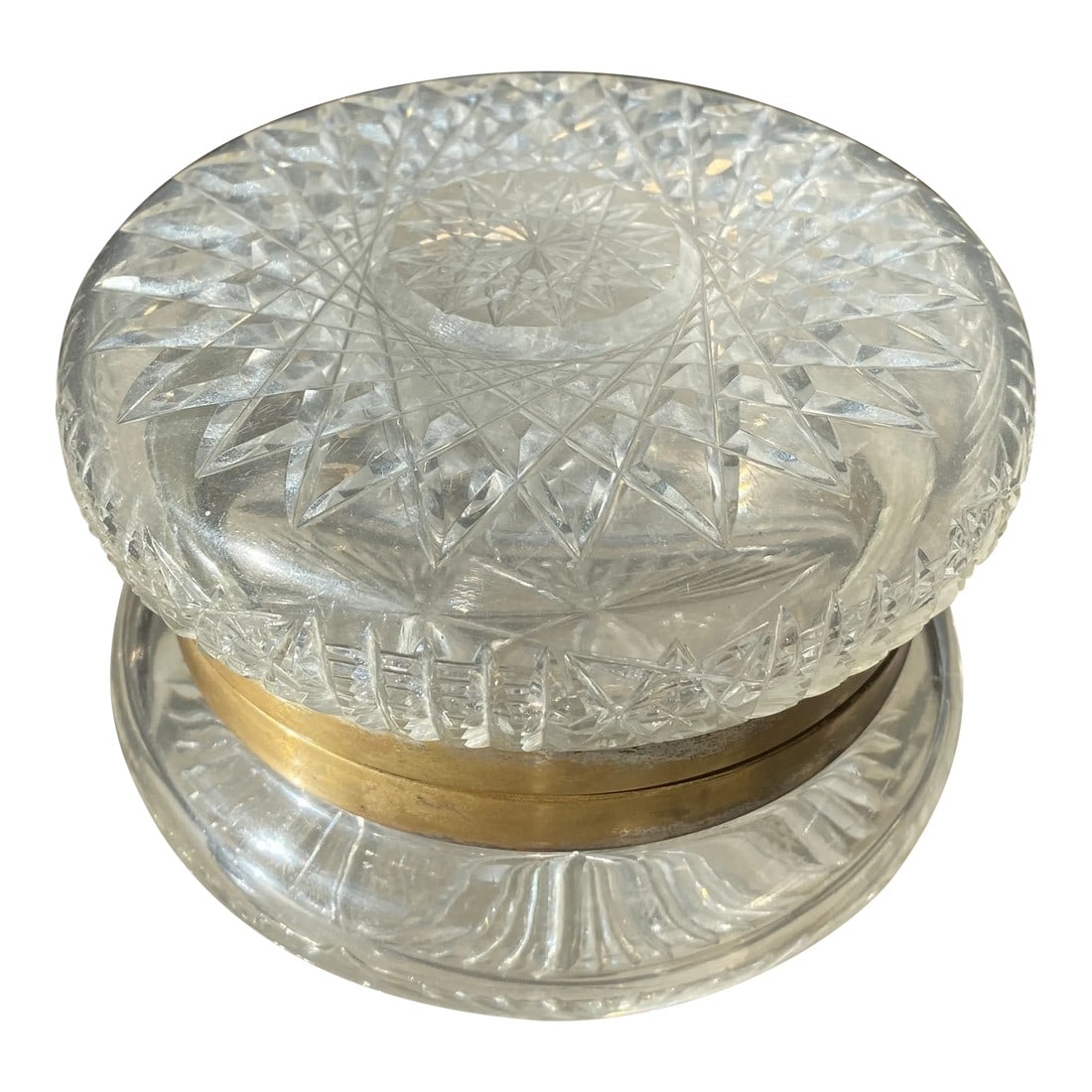 1920s Antique French Cut Crystal Hinged Dresser Box (1 of 12)