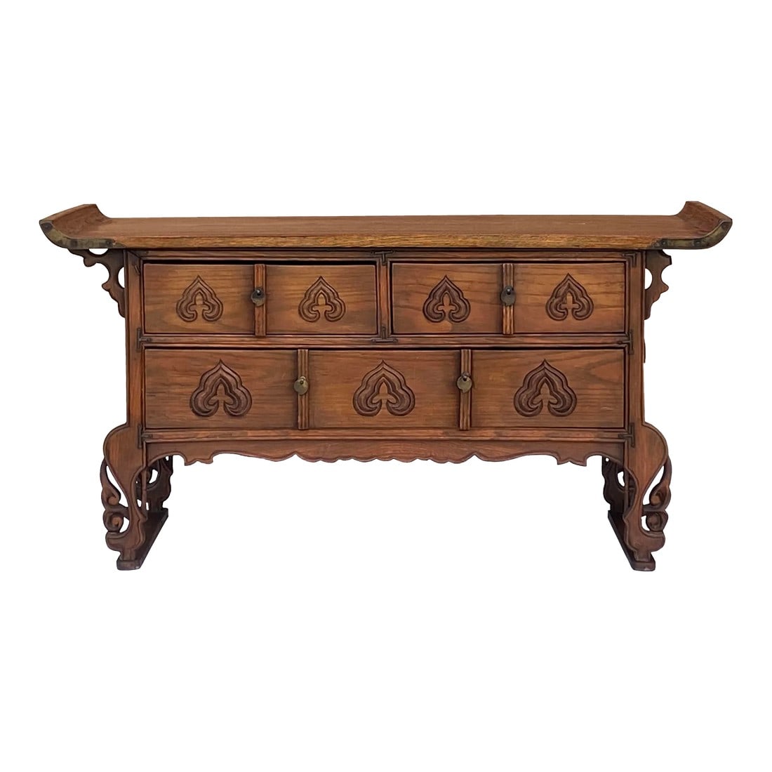 Oriental Asian Point Edge Chest of 3 Drawers Low Table Cabinet (1 of 6)