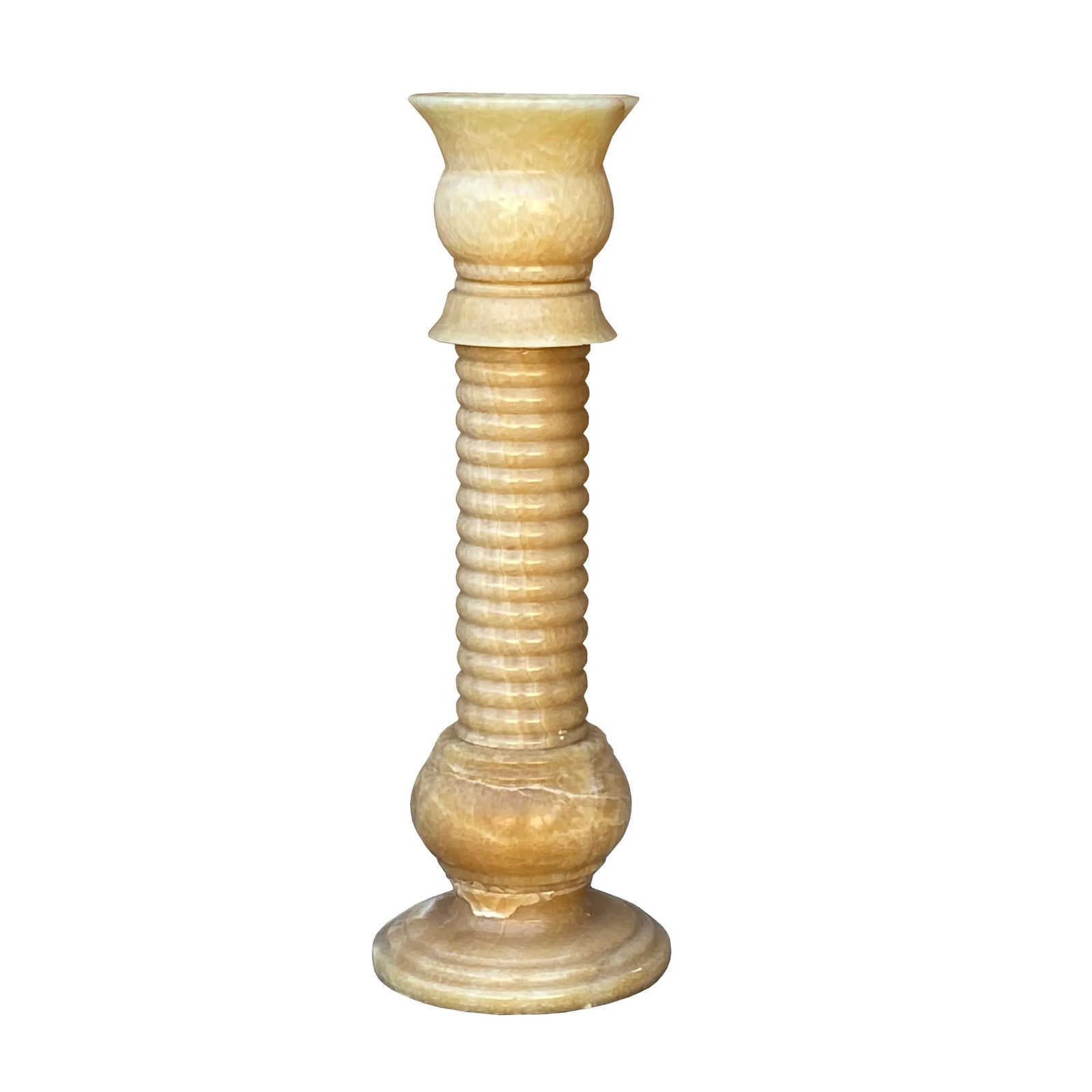 Yellow Color Alabaster Stone Column Floor Lamp Display - 10
