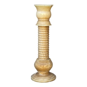 Yellow Color Alabaster Stone Column Floor Lamp Display