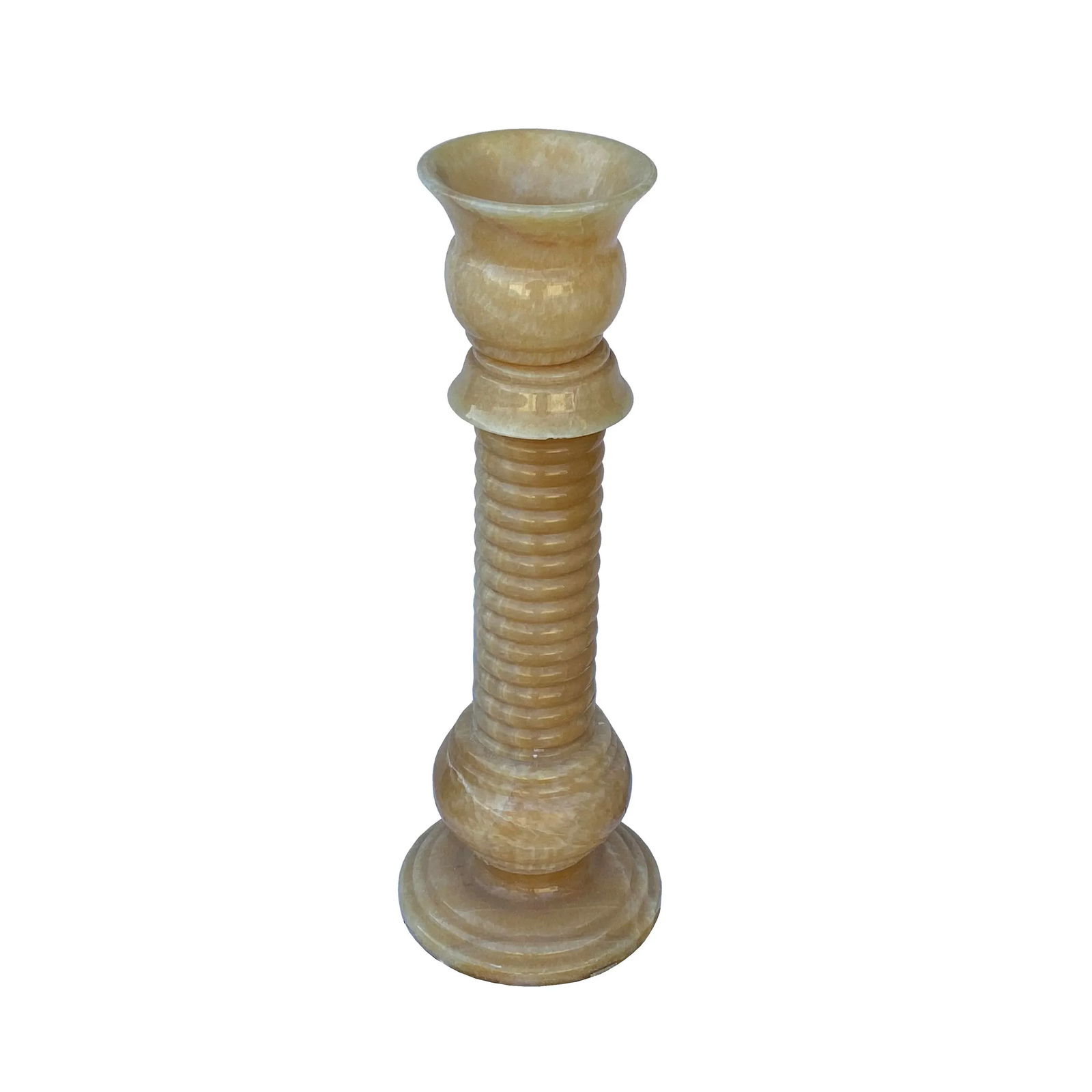 Yellow Color Alabaster Stone Column Floor Lamp Display - 5