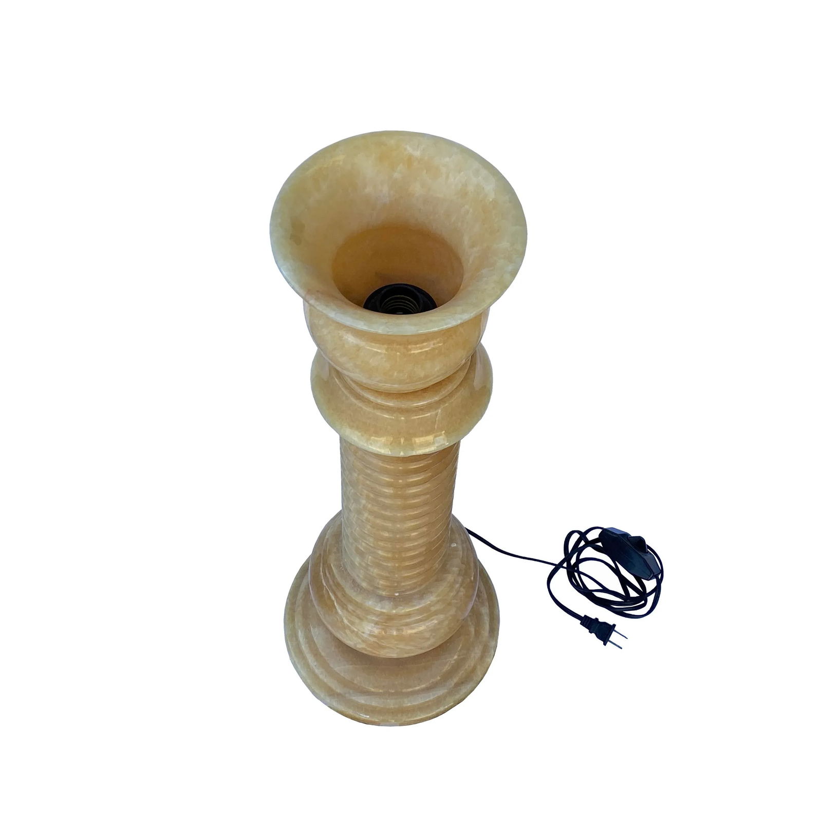 Yellow Color Alabaster Stone Column Floor Lamp Display - 6