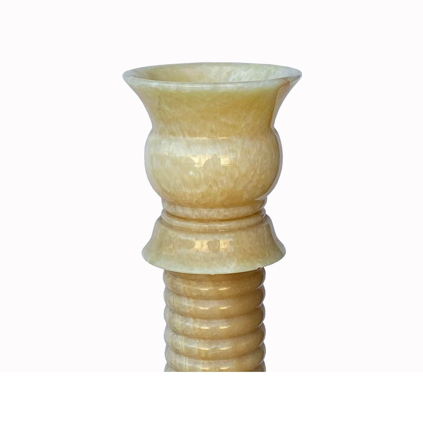 Yellow Color Alabaster Stone Column Floor Lamp Display - 8