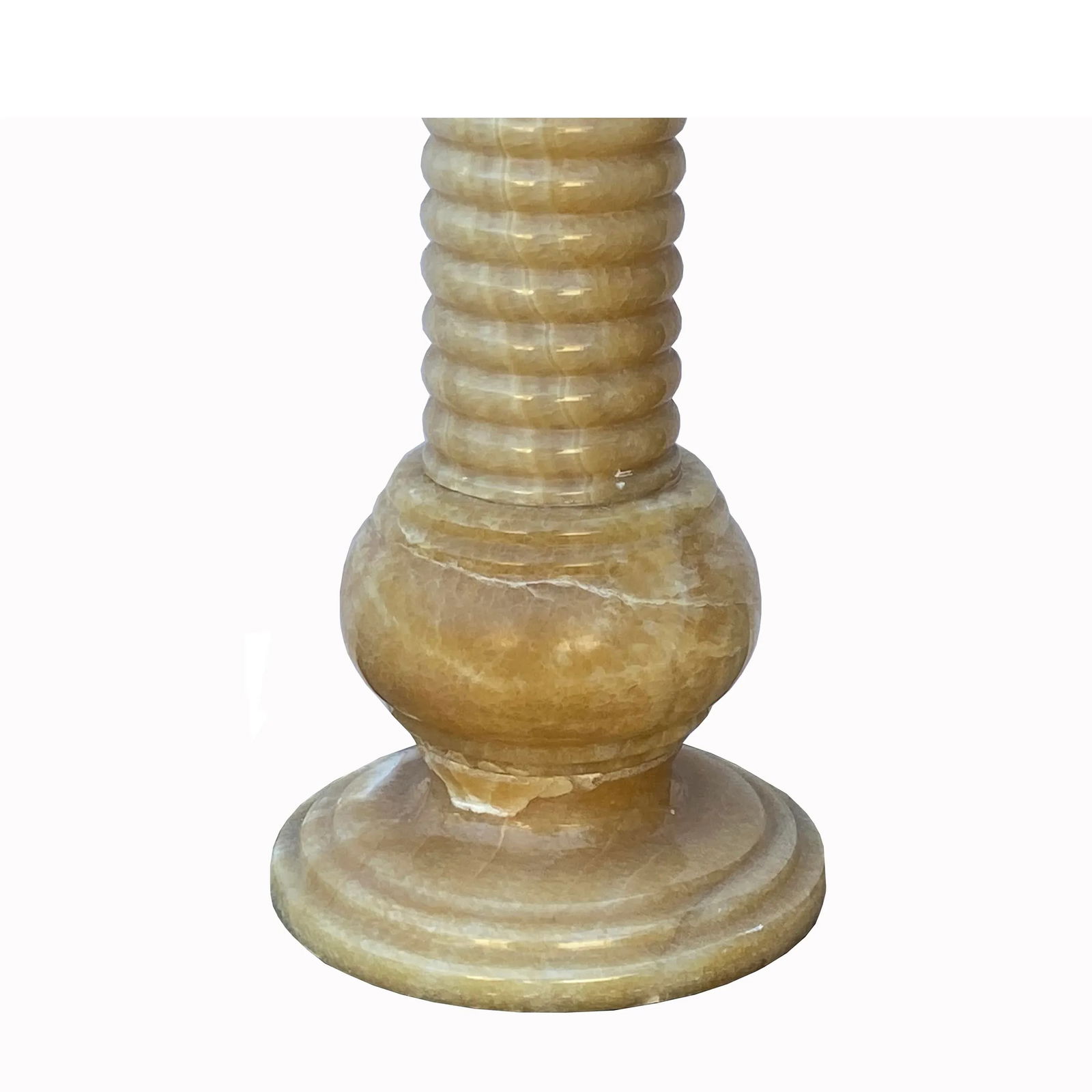 Yellow Color Alabaster Stone Column Floor Lamp Display - 9