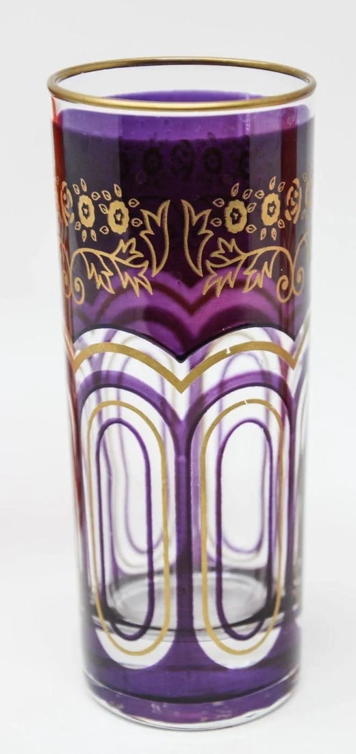Late 20th Century Glass Candleholder Vases With Moorish Alhambra Design- Set of 3 - 6