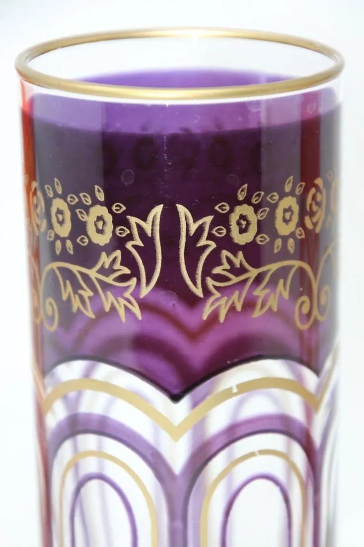 Late 20th Century Glass Candleholder Vases With Moorish Alhambra Design- Set of 3 - 7