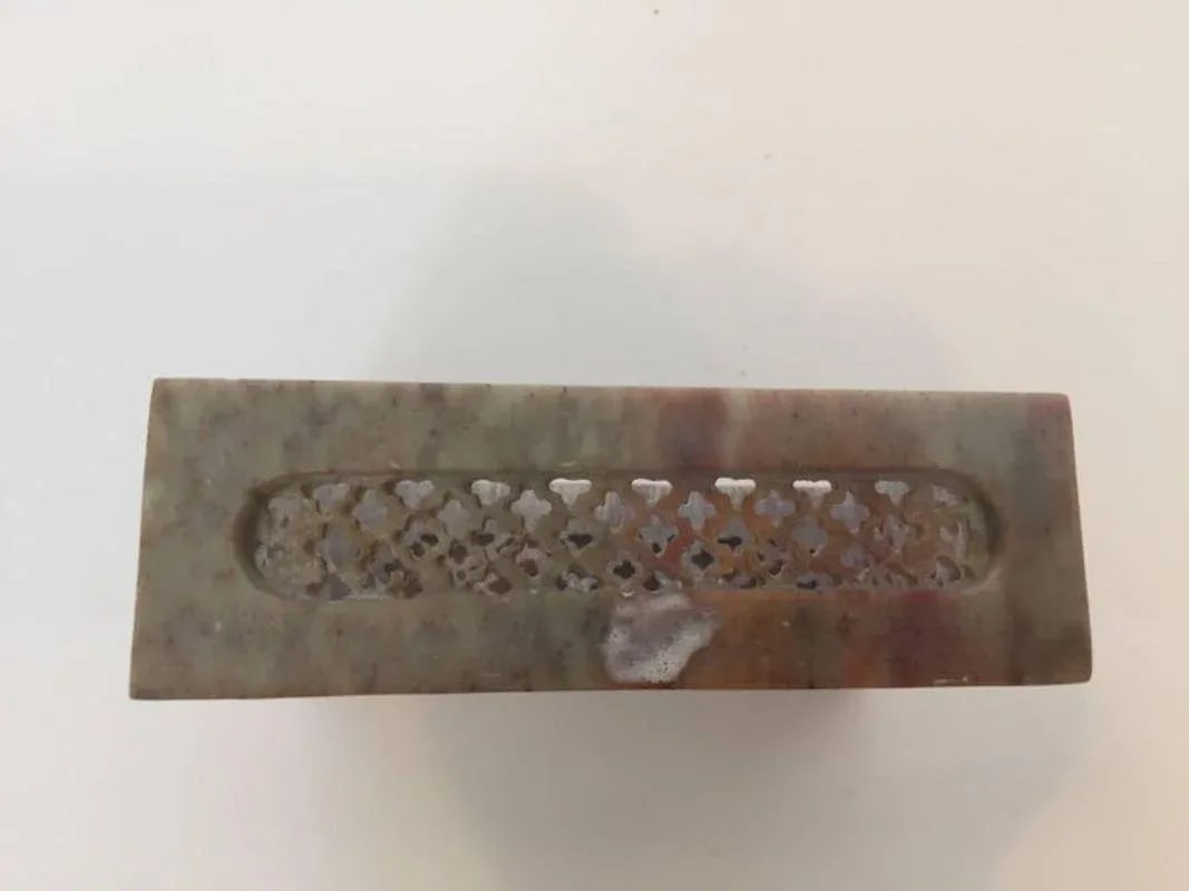 Anglo-Raj Marble Inlay Box Pietra Dura Censor - 7