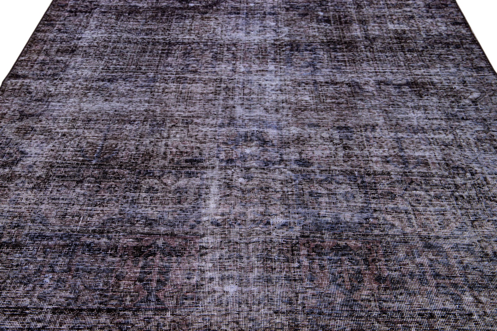 1960s Vintage Persian Distressed Handmade All-Over Brown Wool Rug - 3