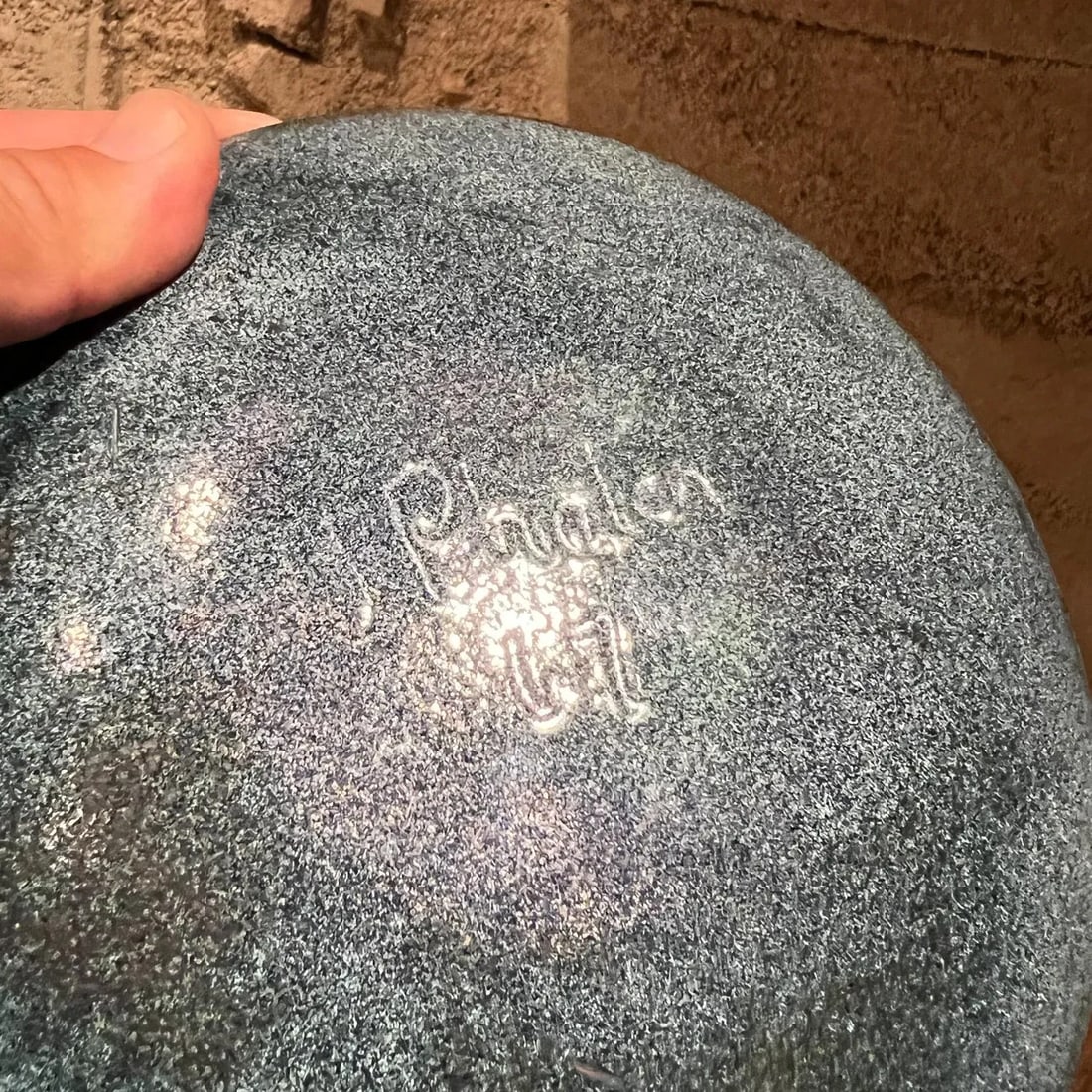 1967 Modern Copper Enamel Royal Blue Plate Yellow Daisy Flower Signed - 4