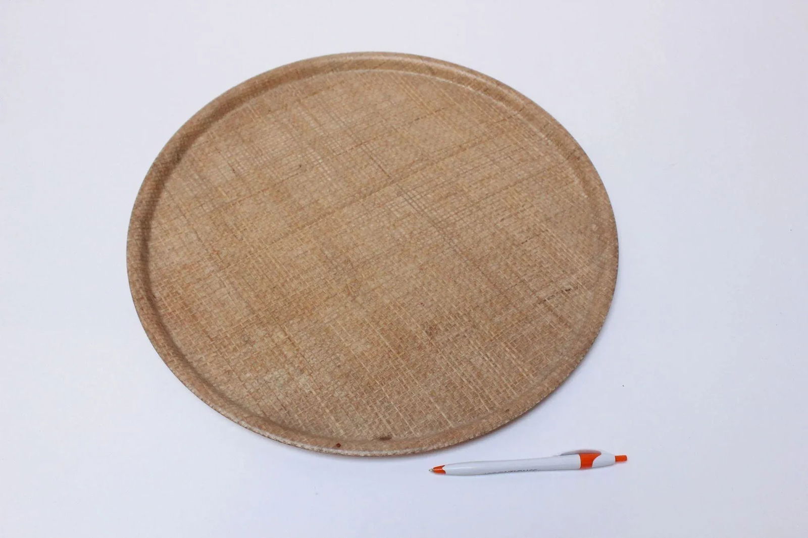 1960s Mid Century Modern Woven Raffia Serving Tray - 2