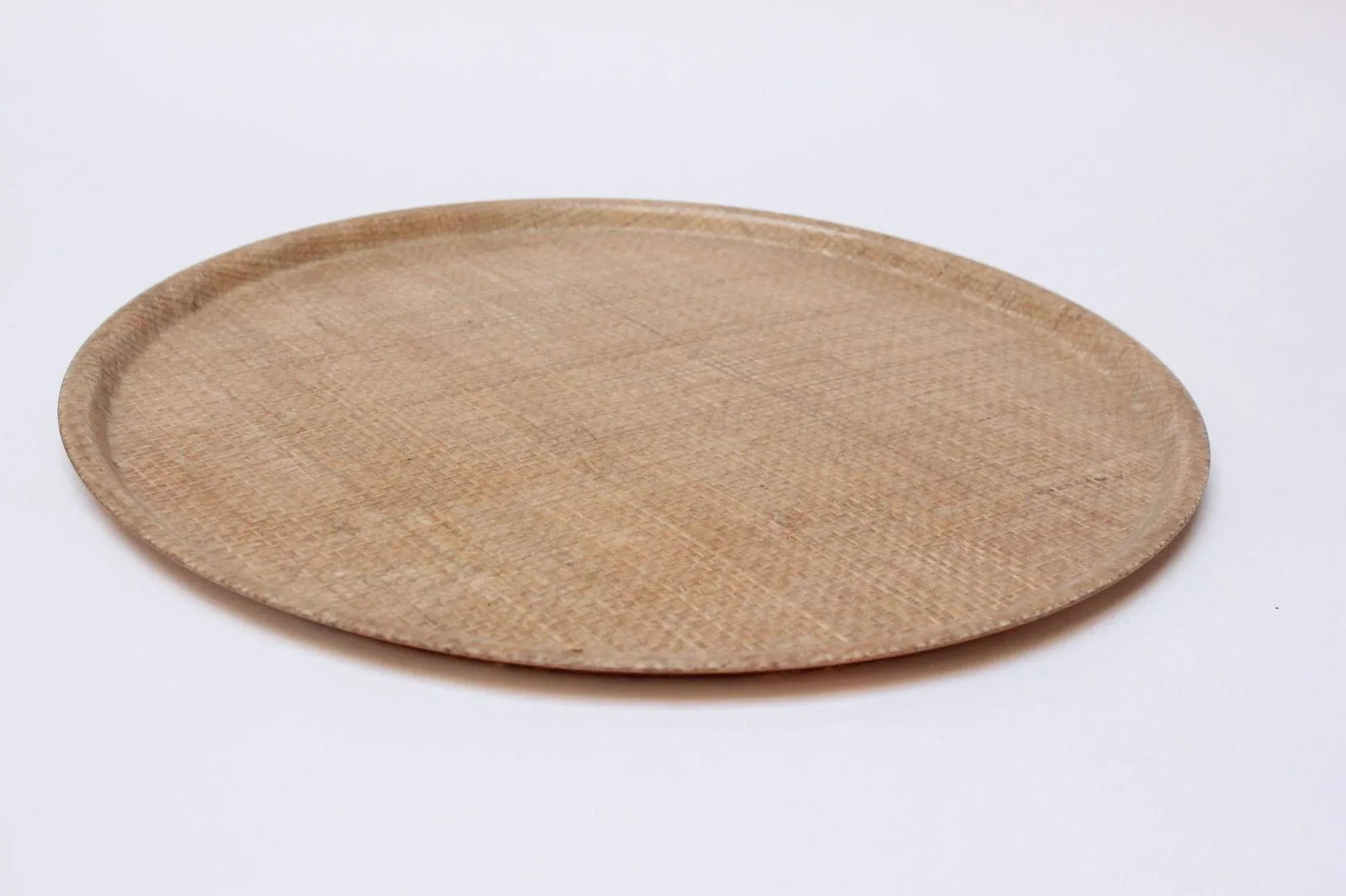 1960s Mid Century Modern Woven Raffia Serving Tray - 3