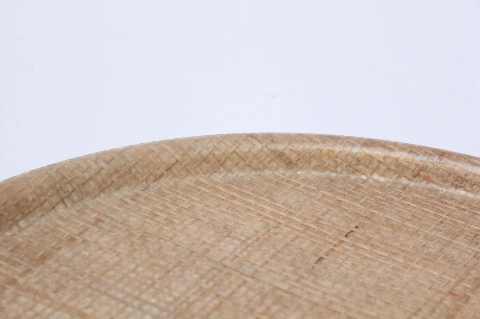 1960s Mid Century Modern Woven Raffia Serving Tray - 5