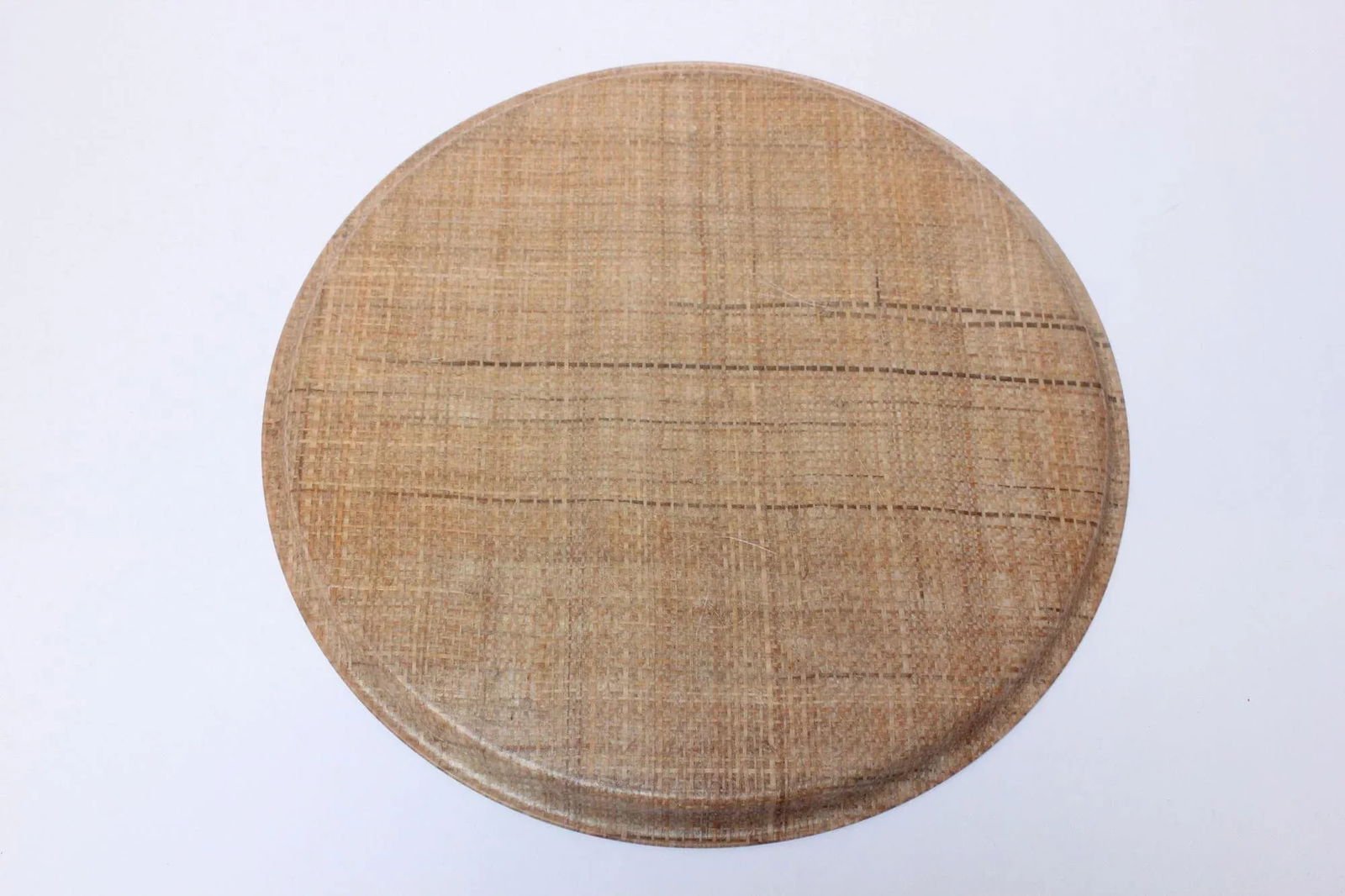 1960s Mid Century Modern Woven Raffia Serving Tray - 7