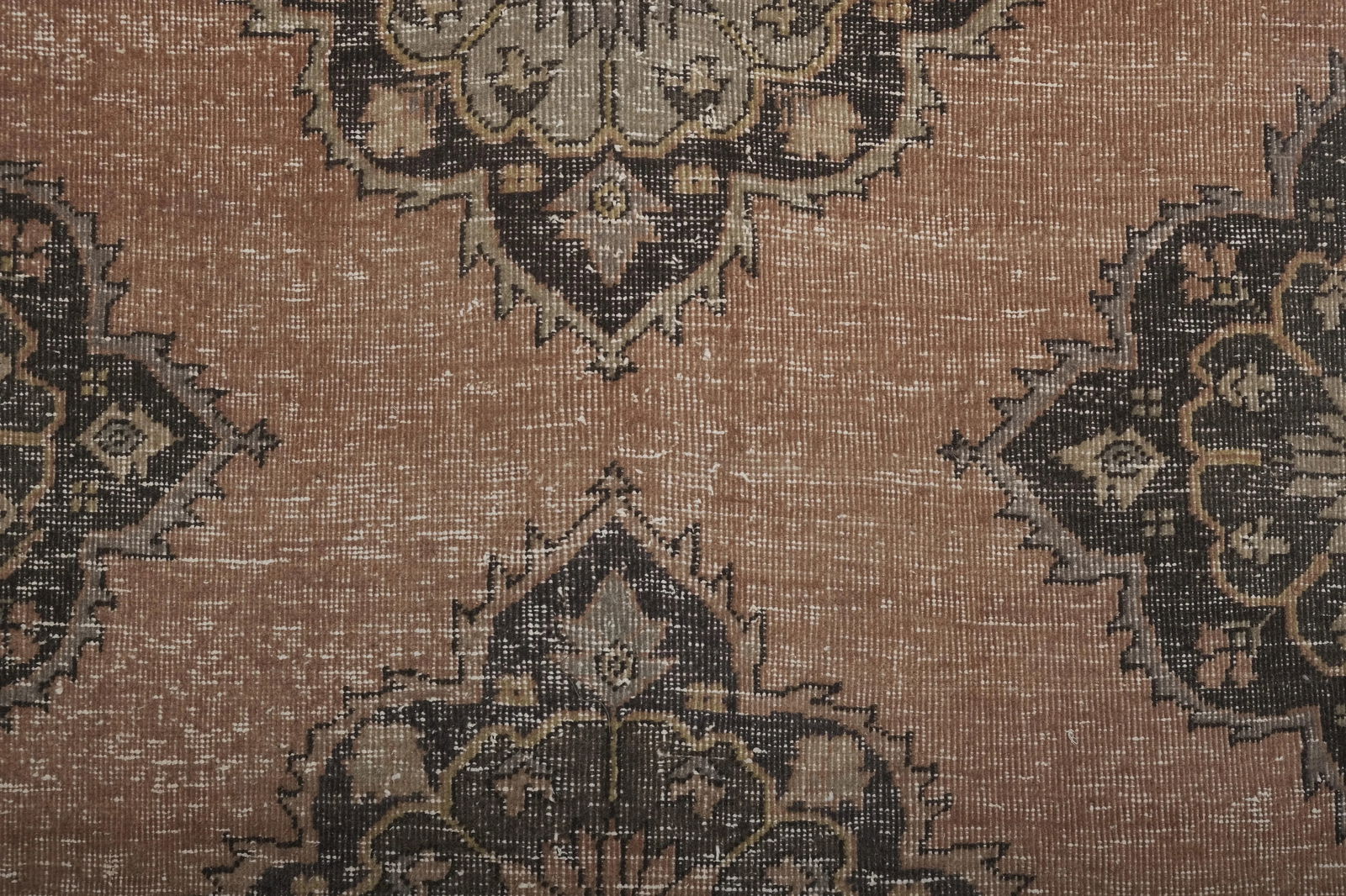 1960s Distressed Faded Low Pile Oushak Runner 3'10'' X 12'9'' - 5