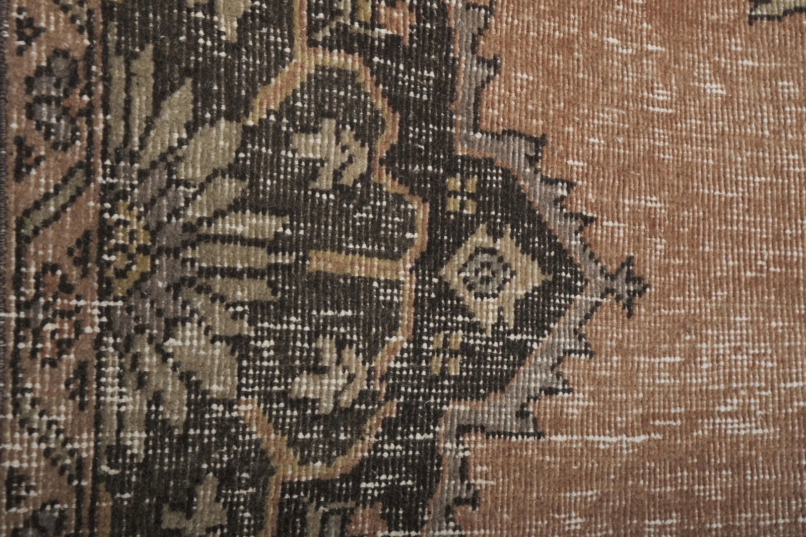 1960s Distressed Faded Low Pile Oushak Runner 3'10'' X 12'9'' - 7