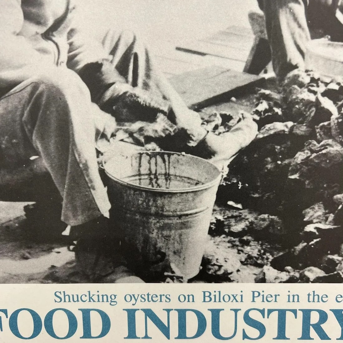 1930s Seafood Industry Museum Poster of Shucking Oysters - 4