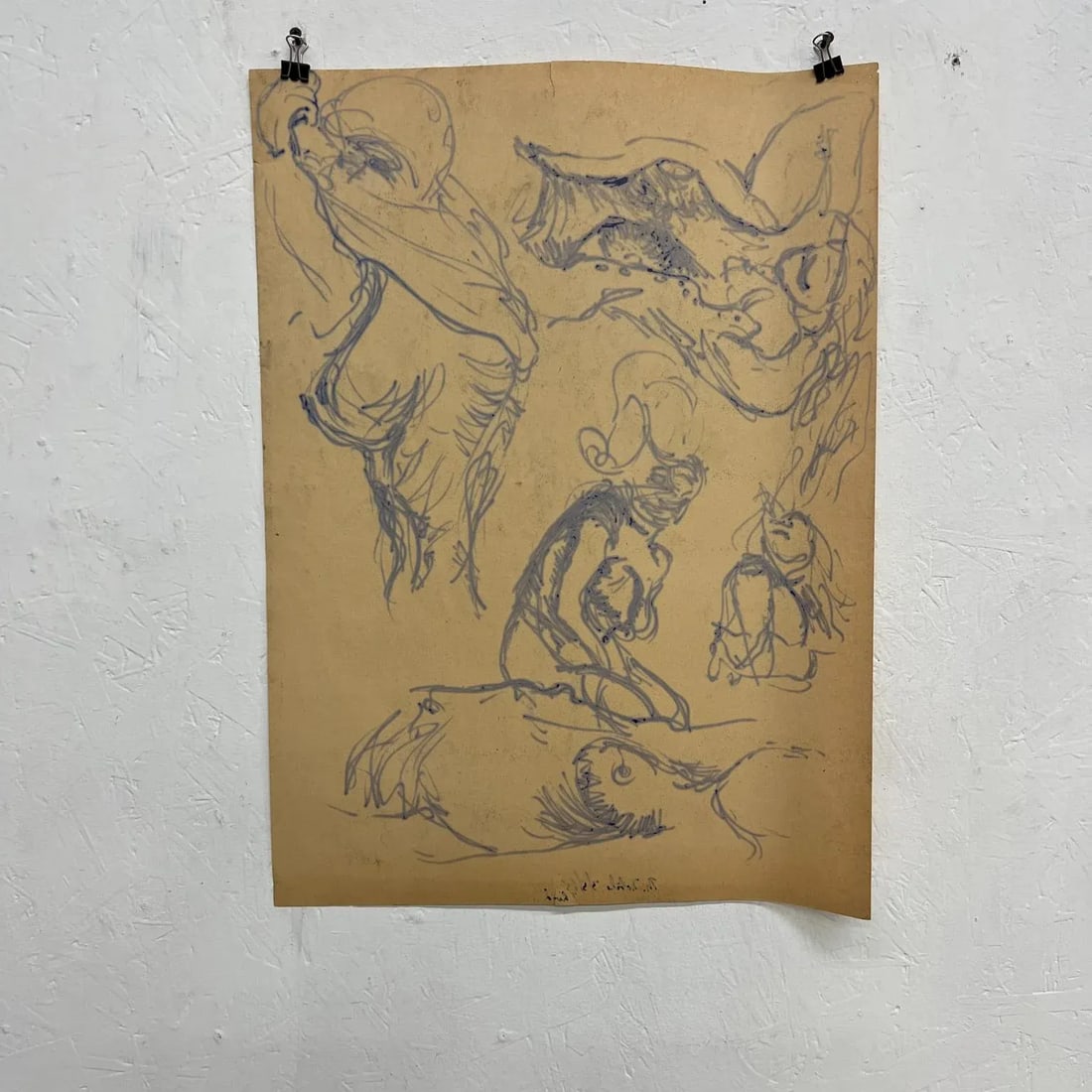 1960s Myrna Nobile Nude Art Drawing #2 on Paper 3/5/65 Signed - 2