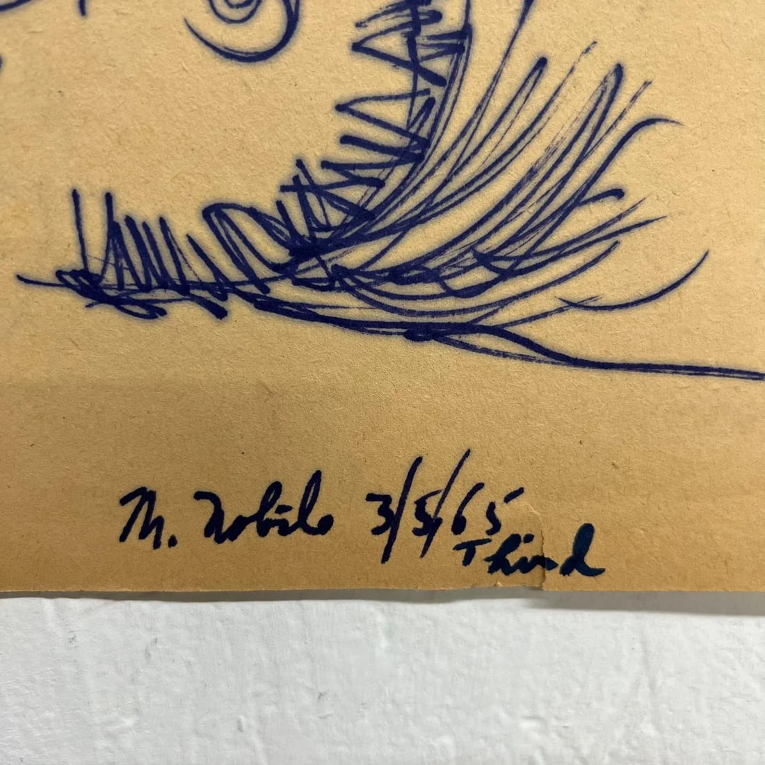 1960s Myrna Nobile Nude Art Drawing #2 on Paper 3/5/65 Signed - 3