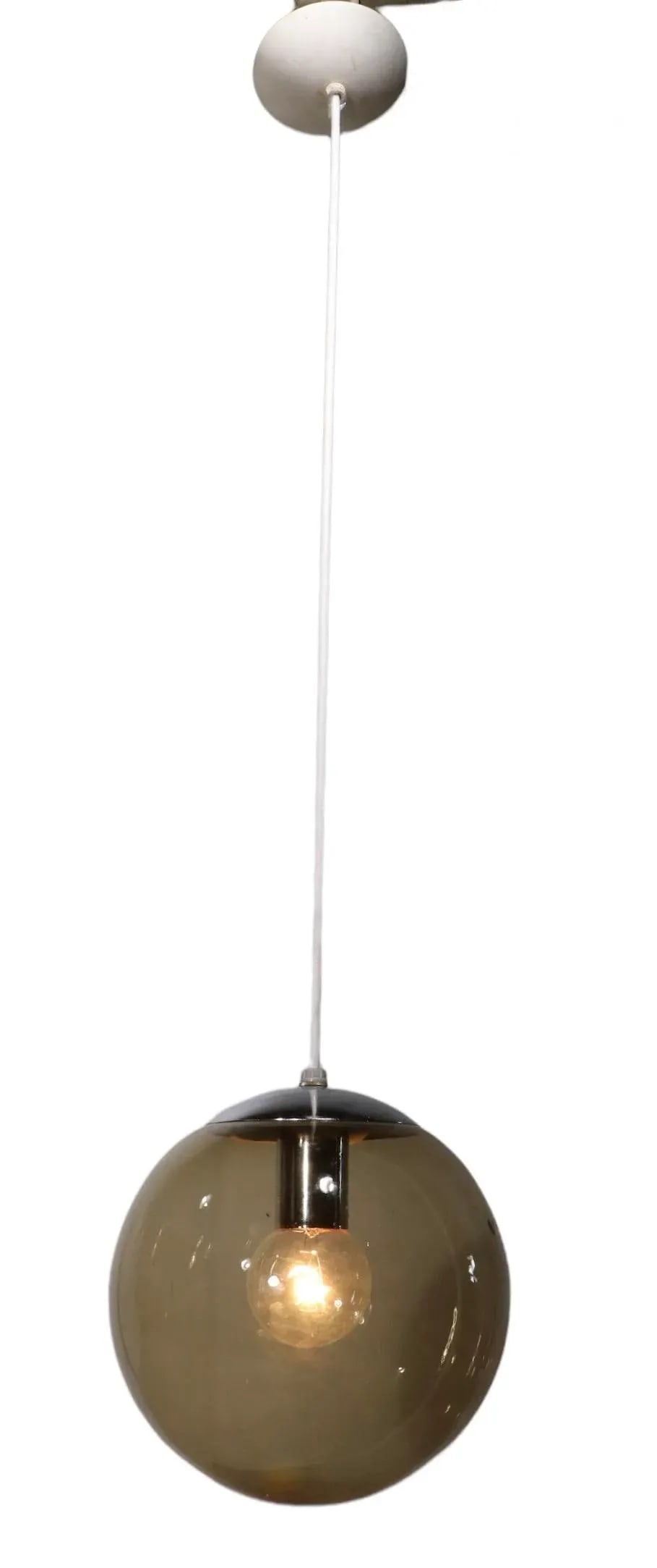 Tinted Glass Ball Fixture Chandelier Pendant Light Circa 1970's - 4