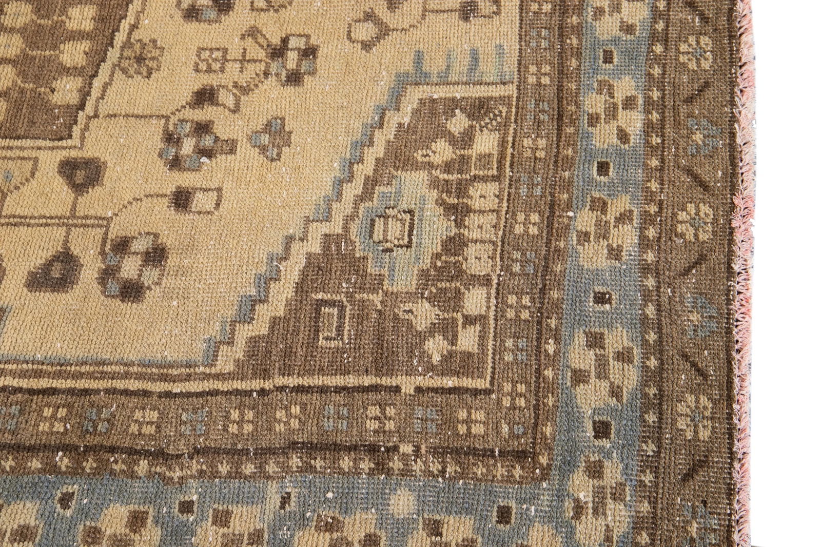 Early 20th Century Vintage Persian Tabriz Beige Handmade Medallion Wool Rug - 6