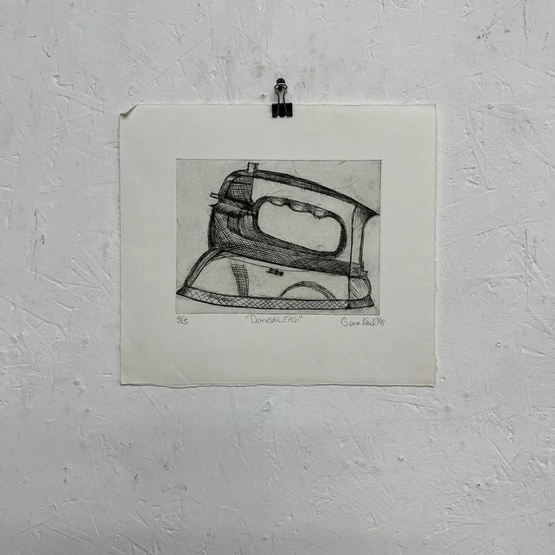 Sept 1998 'Domestic Etch' Iron Sketch 2/15 Gina Kail - 9