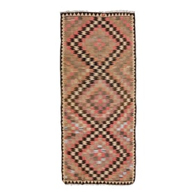 1960s Vintage Turkish Kilim Peach Handmade Tribal Wool Rug