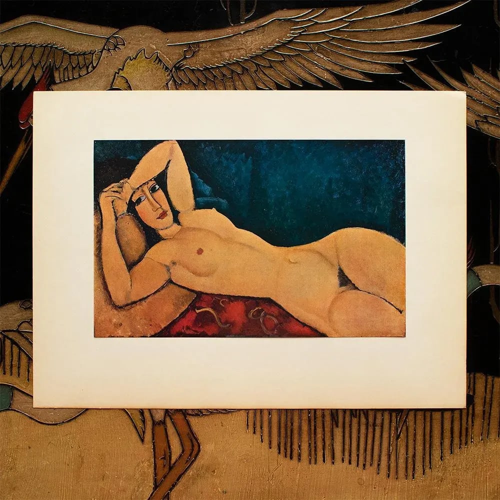 1940s After Amedeo Modigliani "Reclining Nude With Raised Arms", First Edition Swiss Lithograph - 3