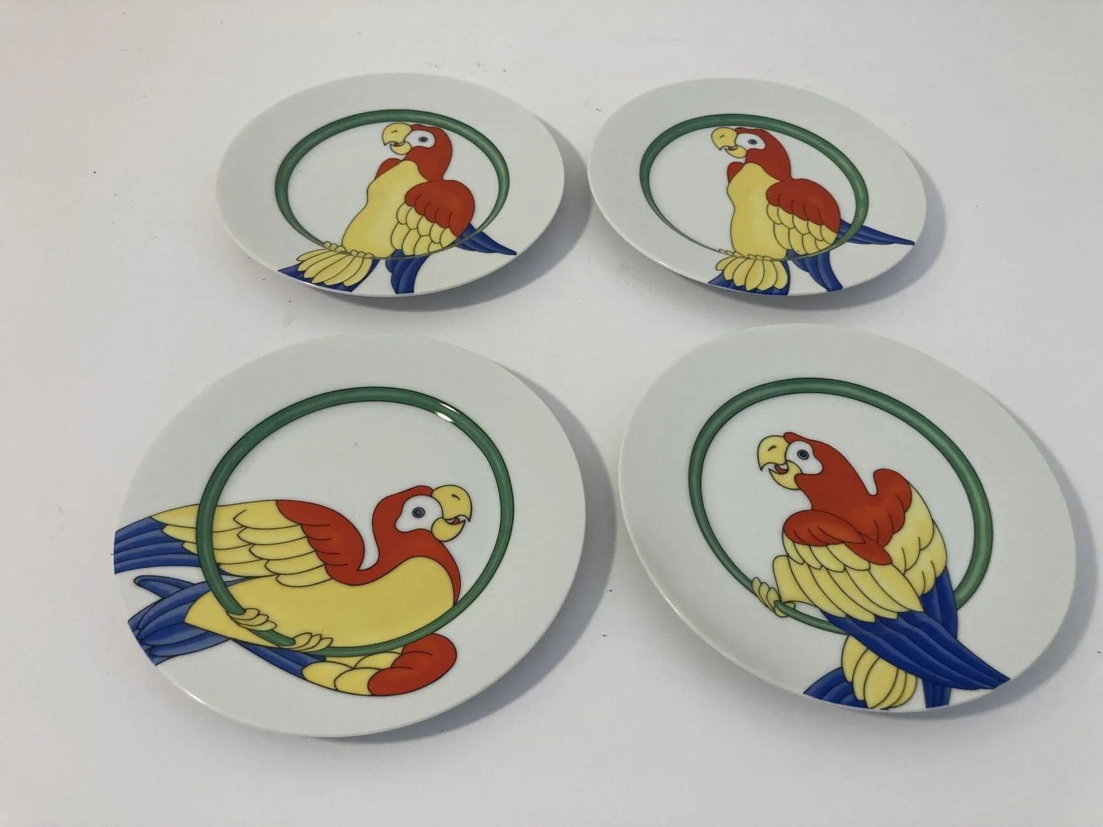 Vintage Parrots Decorative Plates by Fitz and Floyd Set of 4 - 2