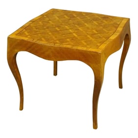 Mid 20th Century Italian Cannel and Chaffin Marquetry Parquetry Inland European Table