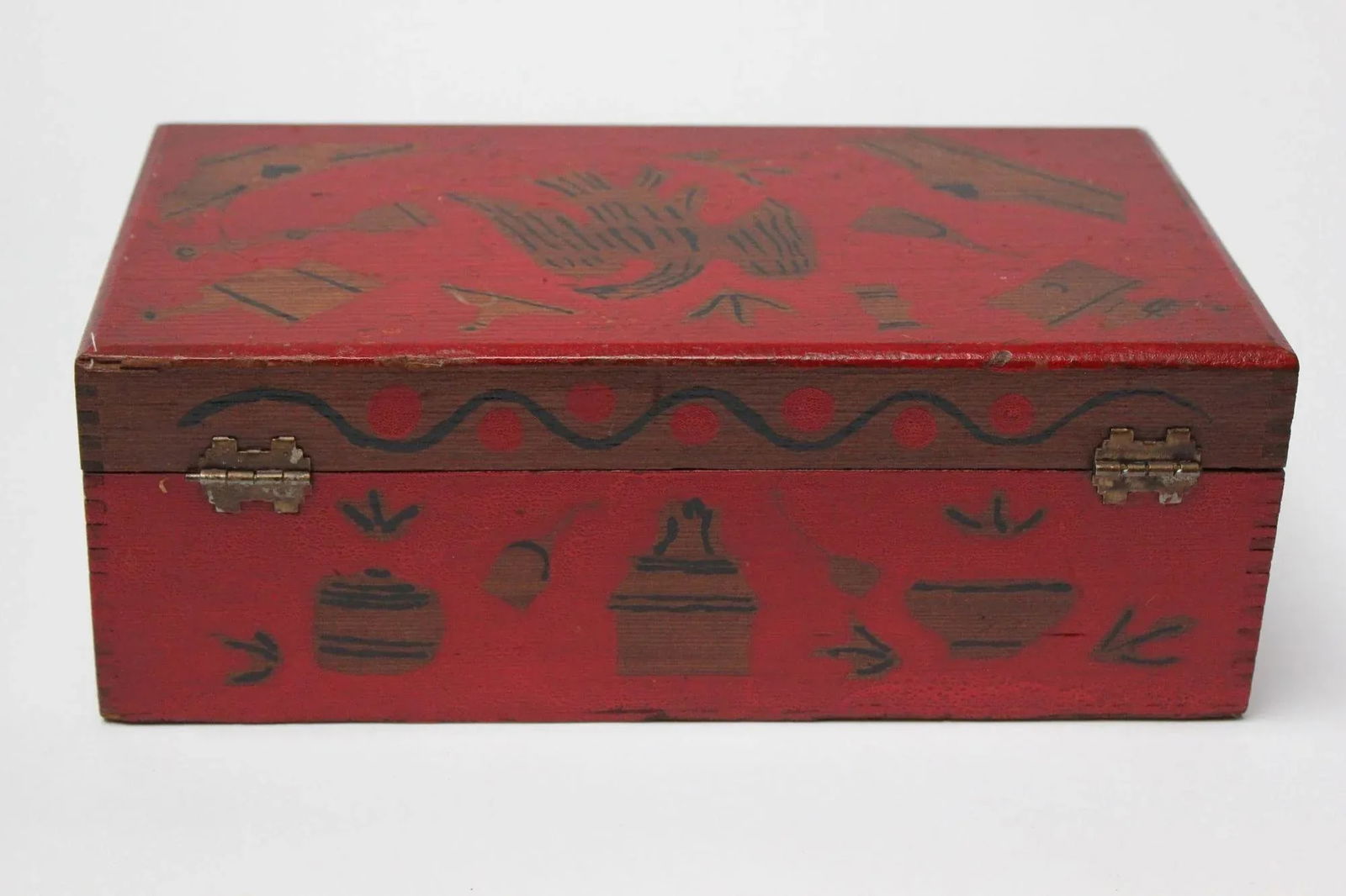 Early 20th Century Folk Art "American Eagle" Silhouette Decorative Box - 5