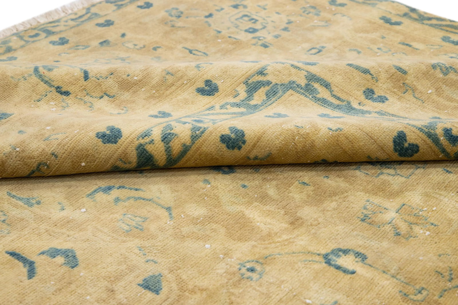 1950s Vintage Tabriz Tan Handmade Allover Motif Persian Wool Rug - 2