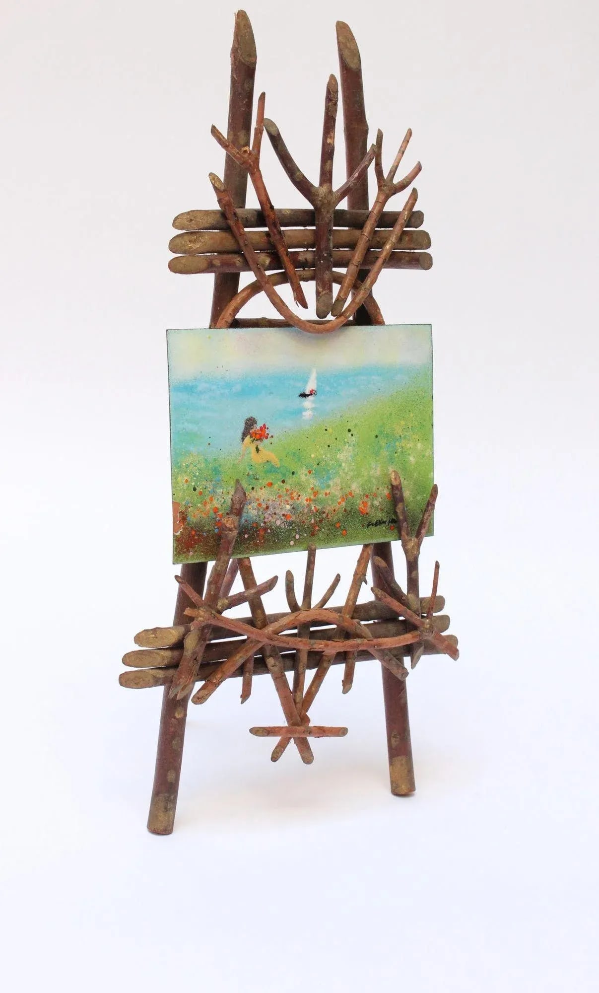 Folk Art Tree Branch Tabletop Easel - 6