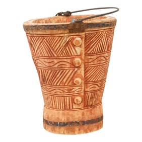 Coral Himachal Carved Bucket